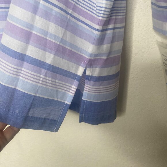 Alfred Dunner Ann Arbor Top Womens Size XL Blue Striped Tunic Lace 3/4 Sleeves L - Picture 5 of 8